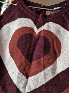 Heart Pattern Crop Top