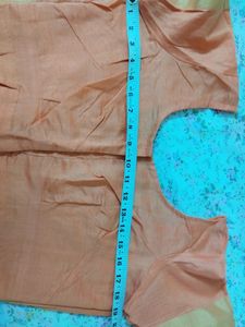 Peach Colour Sare With Stitched Blouse