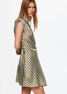 MANGO Green Sustainable Printed Mini Dress