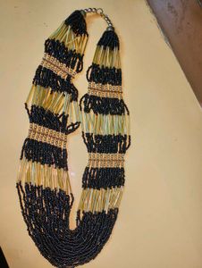 Black And Gold Layered Necklace