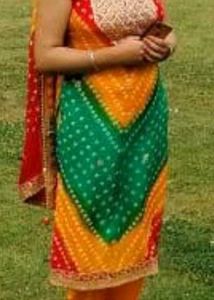 Multi Colour Bandhni Suite