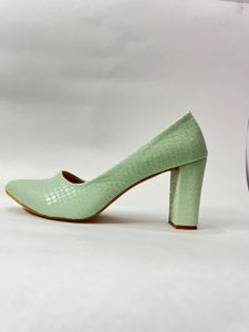 Sea Green Broad Heels For Women