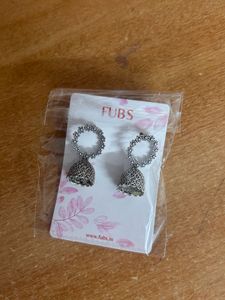 FUBS Silver Jhumka Earrings