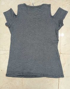 Striped Cold Shoulder Top