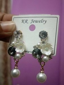 Floral Pearl Drop Earrings
