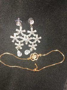 Ad Earings With Anti Tarnish Bracelet