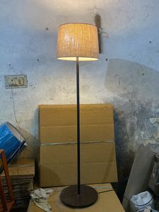 Antique Nautical Floor Lamp With Beige Shade
