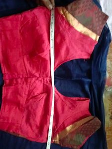 Festive Pinkish Red Lining Blouse