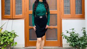 Dark Green High Neck Top