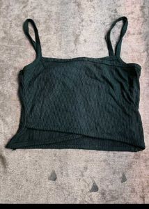 Fyk Dark Green Ribbed Tank Top