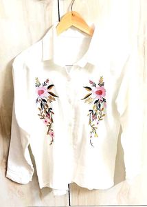 Cotton Embroidery Work Shirt Size-38