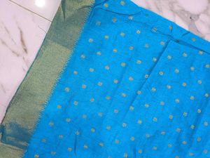 Blue Polka Dot Saree