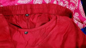 Women maroon solid Cords Set