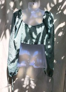 591210. Chic Blue Crop Top