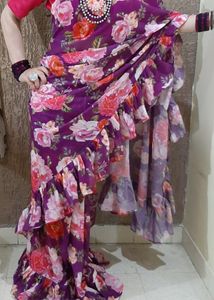 Party Wear Frill Style Saree