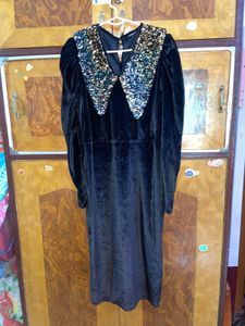 Black Velvet Dress XL