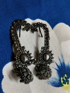 Navratri Special Oxidized Silver Earrings