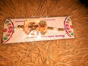 Handmade Rakhi with Pearl Beads