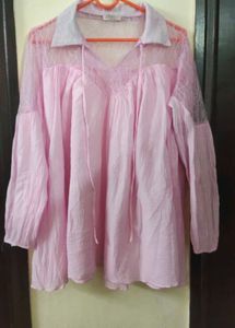 Pink Lace Detail Top for Size M&amp;L