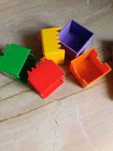 Stacking toys and a puzzle book