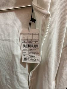 Studiofit White Zip-Up Hoodie