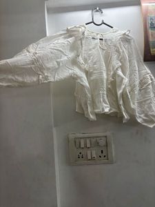 Ruffle White Top