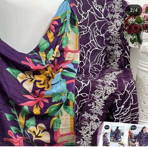 Purple Floral Unstitched Suit