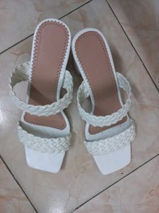 Pinterest White Woven Block Heels