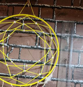 FEATHERY YELLOW DREAM CATCHER