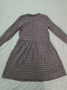 ZARA Wool Plaid Full Sleeve Mini Dress