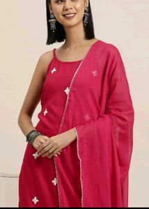 Elegant Red Embroidered Kurta Set