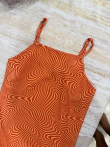 Orange Swirl Mini Dress
