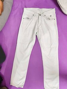 Cantabil, branded White Slim Fit Jeans
