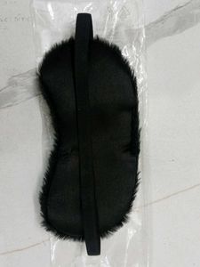 Fuzzy Black Sleep Mask