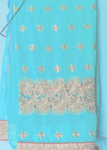 Blue Embroidered Dupatta