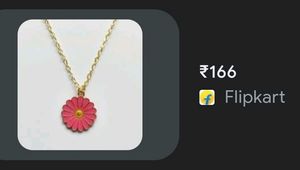 Colour Dark Pink Adorable Bloomy Daisy Necklace Gold Plated Alloy Necklace