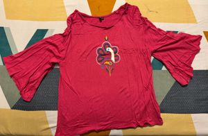 Elegant Pink Chumbak Embroidered Top