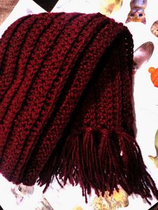 handmade crochet Mikasa scraf