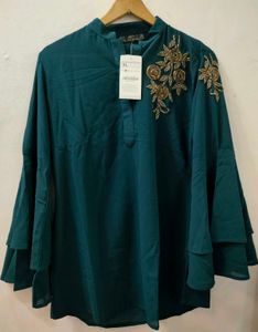 Emerald Green Embellished Tunic/Top