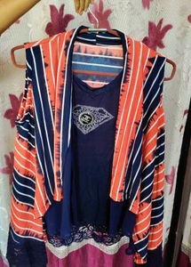 Trendy Savana Stylish Top & Shrug attached set