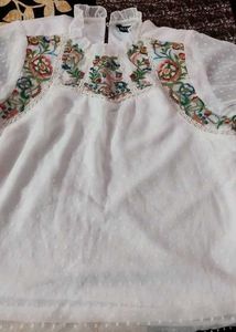 Embroidered White Top