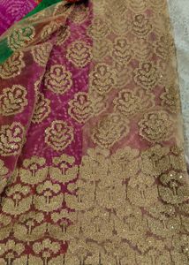 Elegant Maroon &amp; Pink Sari