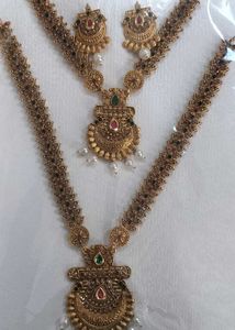 Antique Gold Necklace &amp; Earring Set