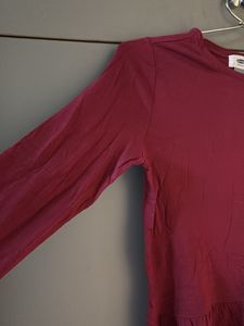 Maroon Peplum Long Sleeve Top – Old Navy