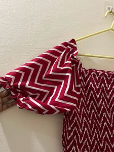 Chevron Print Midi Dress