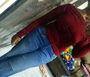Beautiful Fitted Burgundy Off Shoulder Top