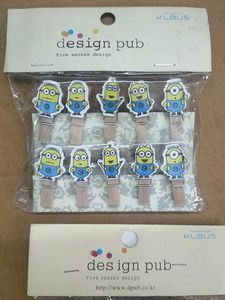 Unicorn And Minion Wooden Paper Clips