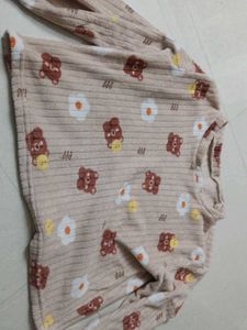 Cute Bear Print Night Suit