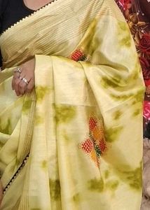 Tie-Dye Saree with Embroidery