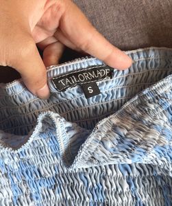 Blue skirt top set